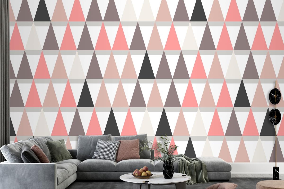 Flat Scandinavian Design Pattern Living Room Wallpaper Mural