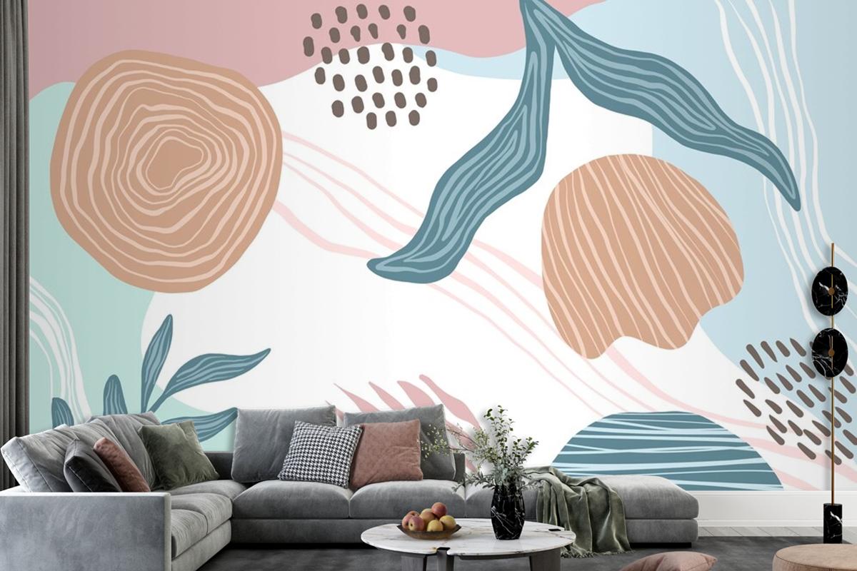 Hand Drawn Abstract Doodle Background Living Room Wallpaper Mural