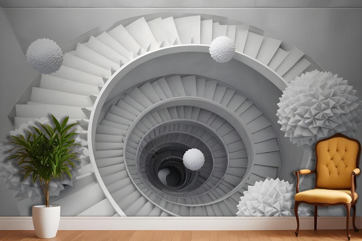 Abstract Fractal With Staircase Wallpaper Mural