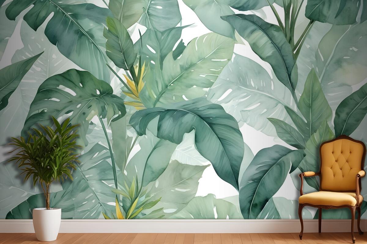Banana Leaf Wallpaper Wallpaper Mural