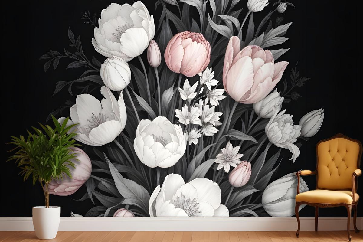 Dutch Floral Bouqet Bedroom Wallpaper Mural