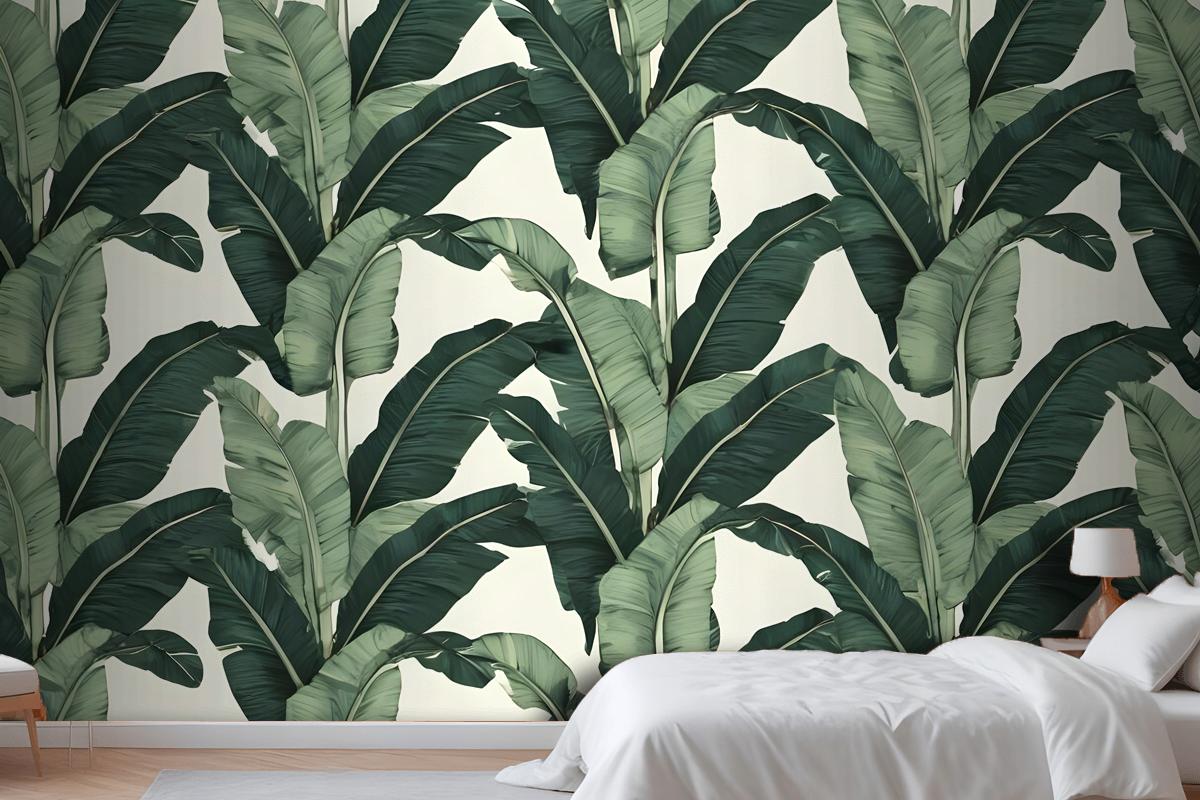 Exotic Banana Leaf Bedroom Wallpaper Mural