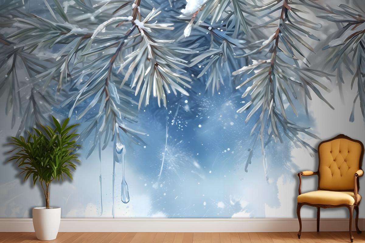 Nordic Style Tropical Leaves Wallpaper Mural