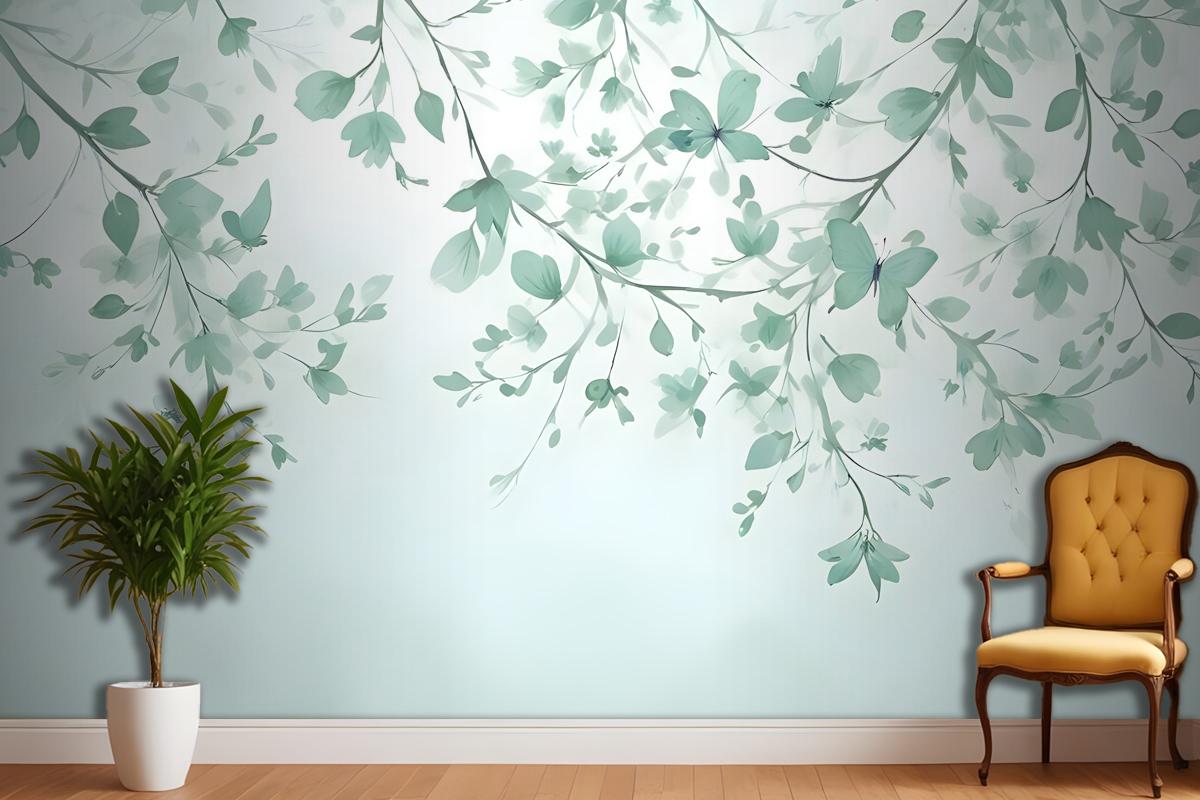 Soft Green Blossom Wallpaper Mural