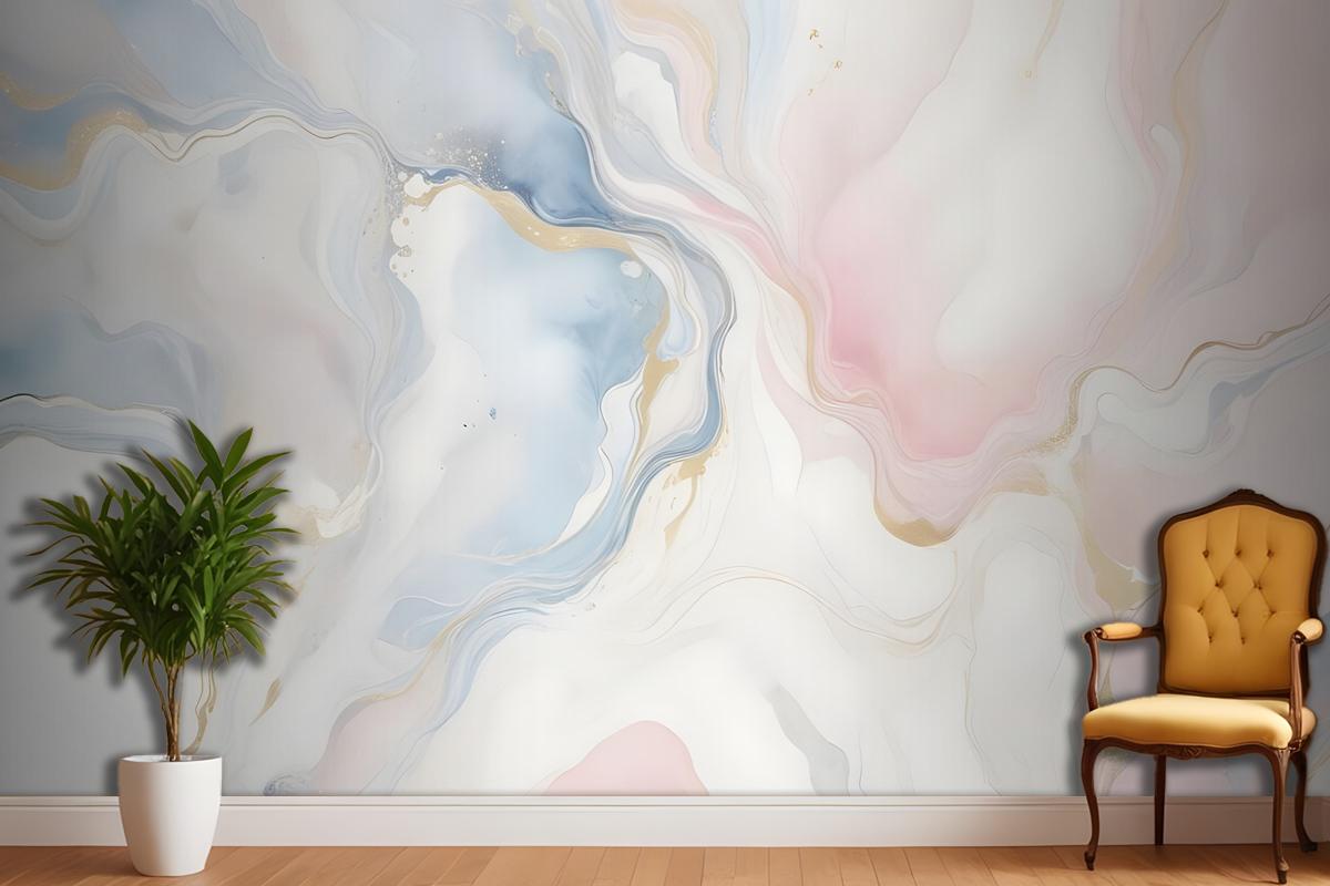 Soft Neutral Abstract Marble Art Wallpaper Mural