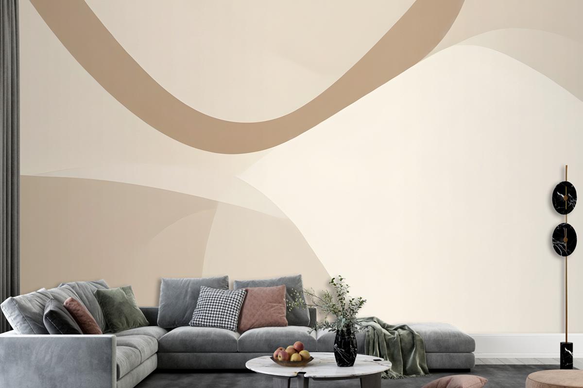 Soft Neutral Cut Out Abstract Shapes Wallpaper Mural