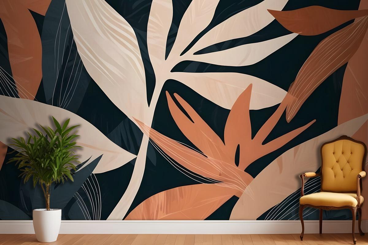 Tropical Foliage Leaves Art Wallpaper Mural