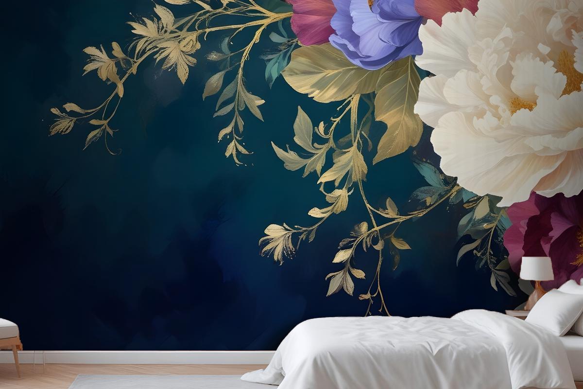 Vintage Floral Art Wallpaper Mural