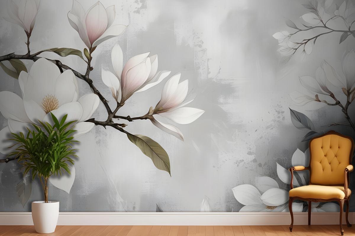 Vintage Retro Floral Bouqet Wallpaper Mural