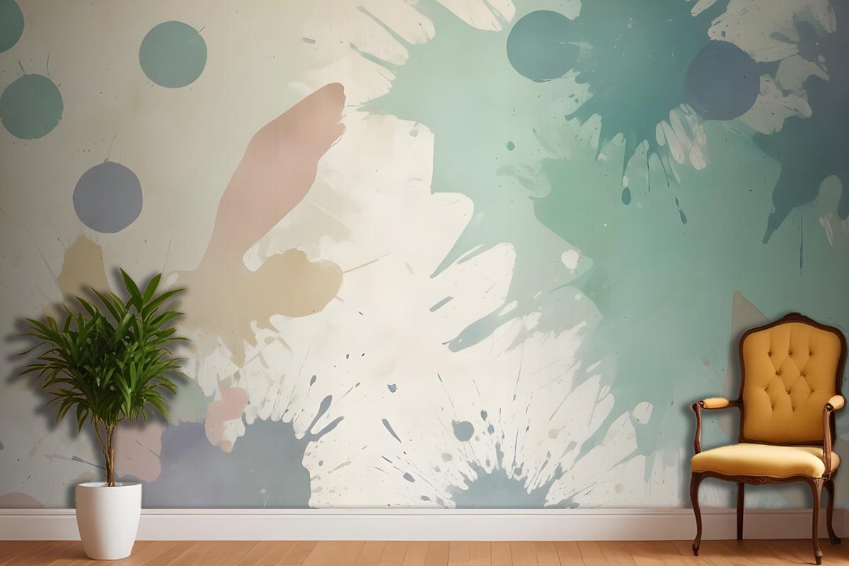 Watercolor Abstract Flowers Wallpaper Mural