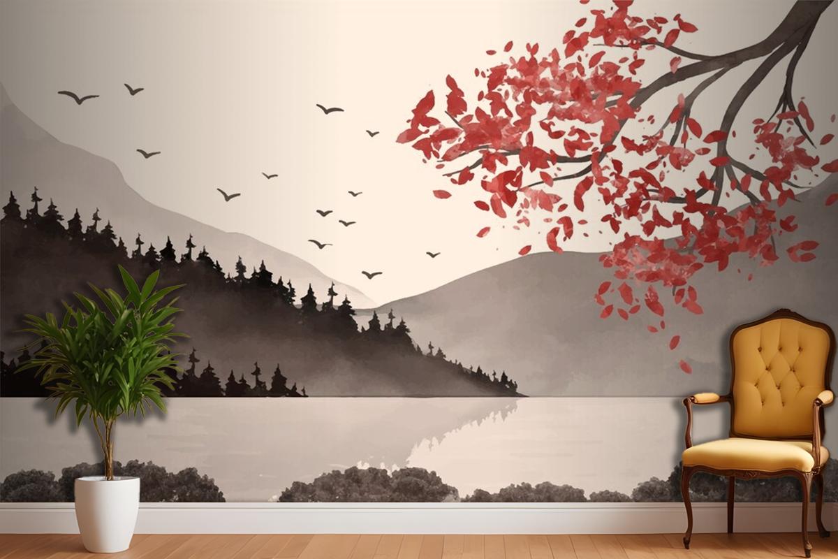 Watercolor Chinese Style Wallpaper Mural