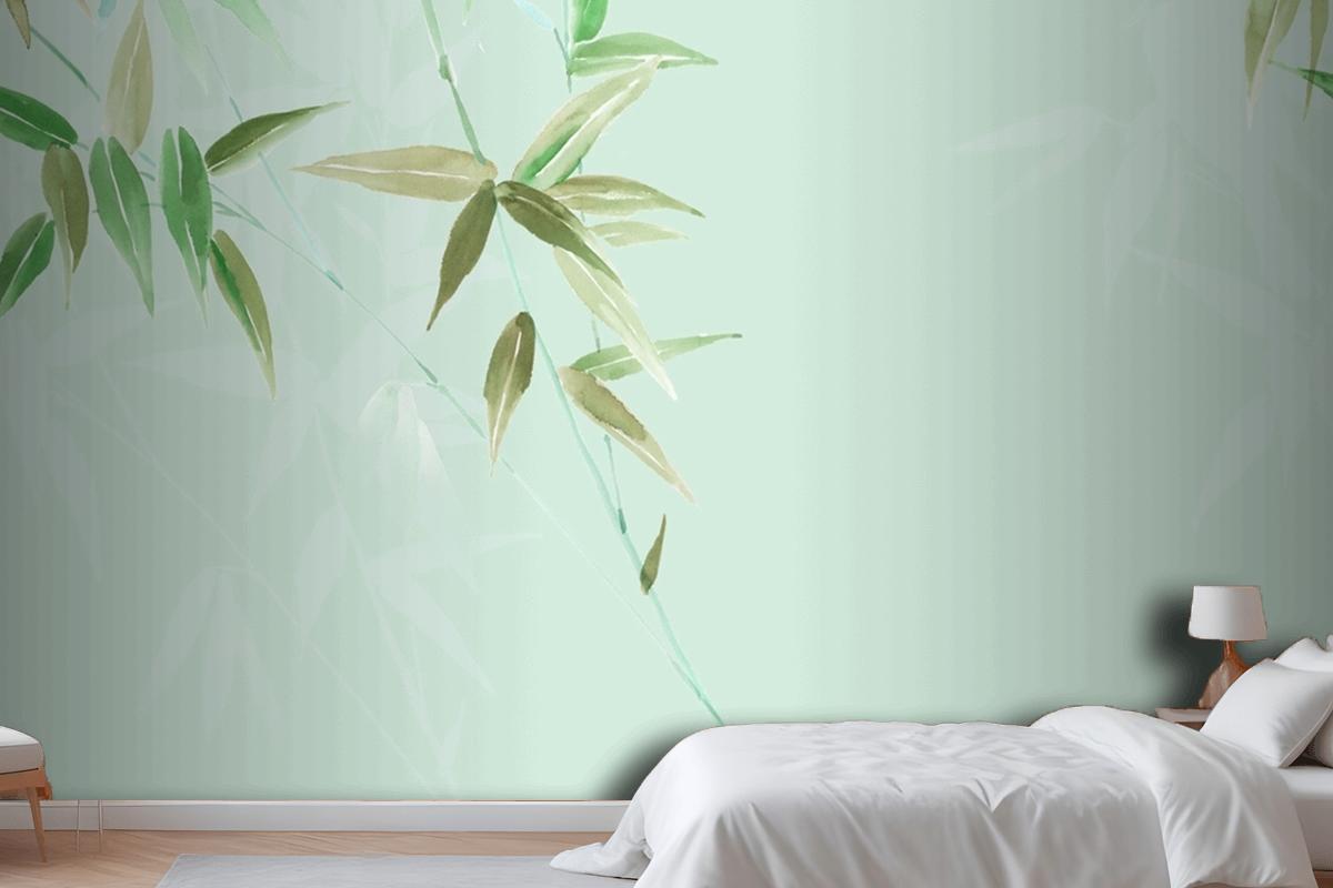 Watercolor Flowers Peacock Phoenix Rose Peony Animals Bedroom Wallpaper Mural