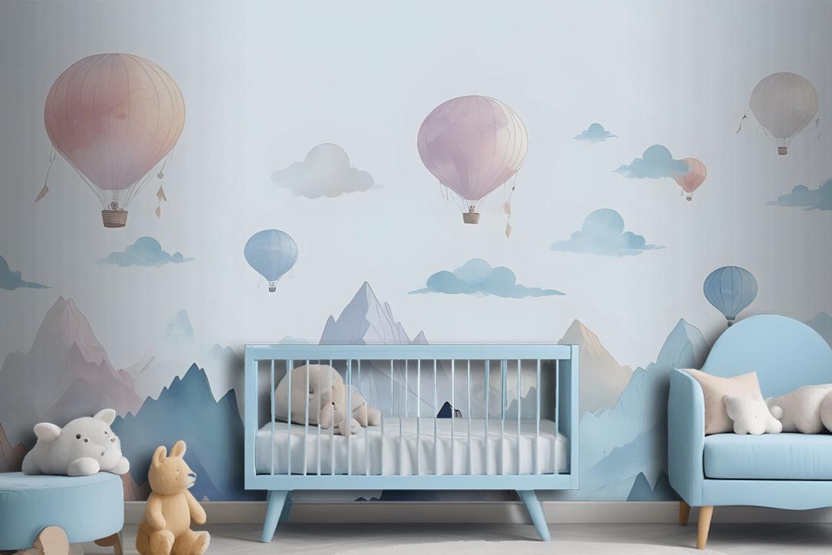 Watercolor Style Kids Landscape Wallpaper Mural