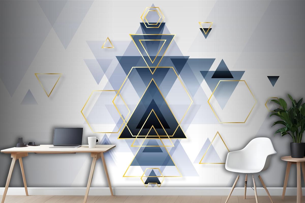 Abstract Gradient Geometric Wallpaper Mural