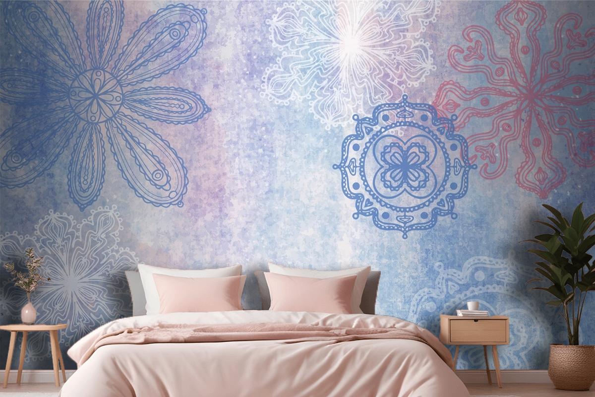 Watercolor Background With Hand Drawn Elements Bedroom Wallpaper Mural