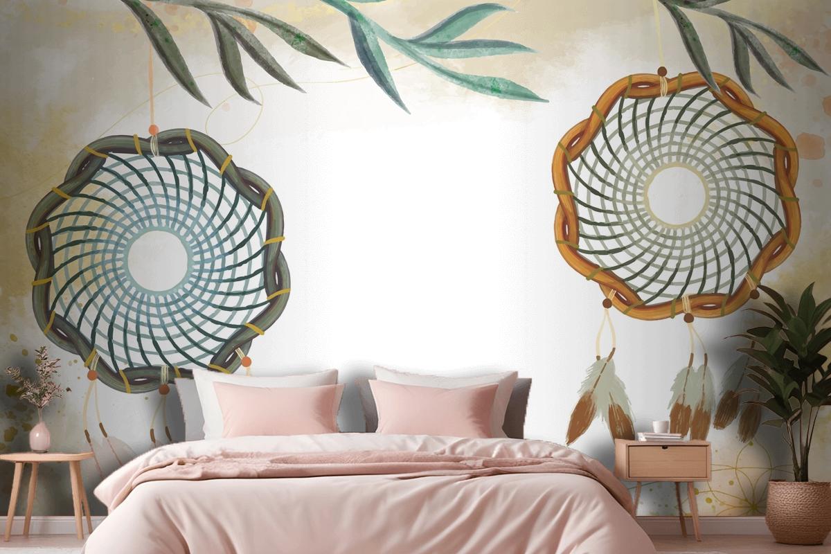 Watercolor Boho Background Bedroom Wallpaper Mural