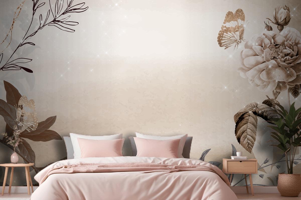 Flower Background Bedroom Aesthetic Border Wallpaper Mural