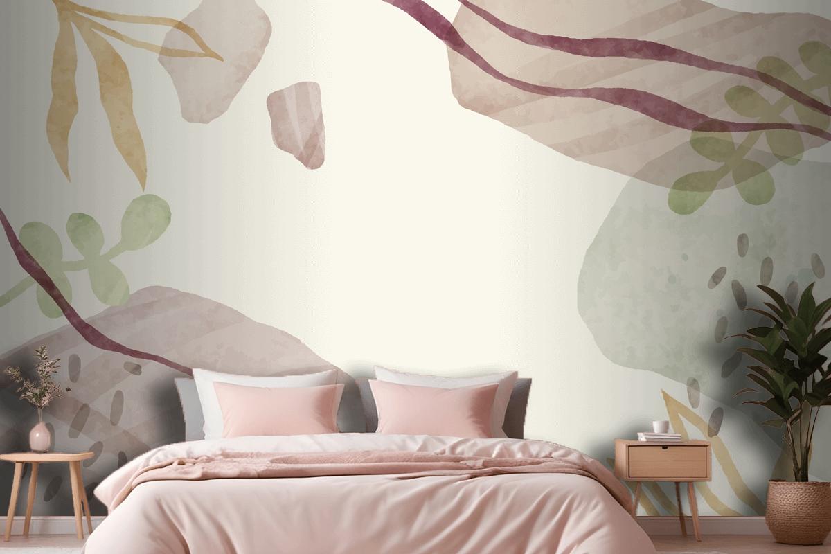 Watercolor Abstract Doodle Background Bedroom Wallpaper Mural