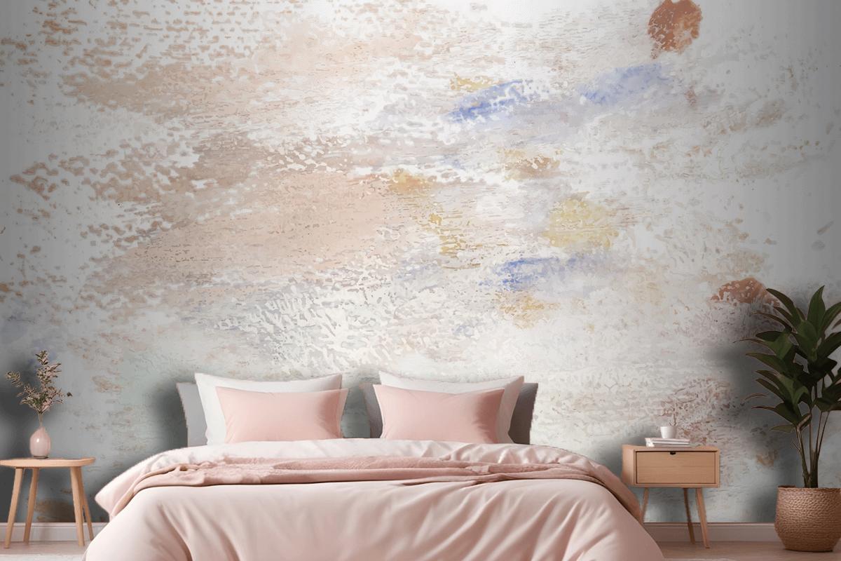 Earth Tone Paint On A Canvas Bedroom Wallpaper Mural