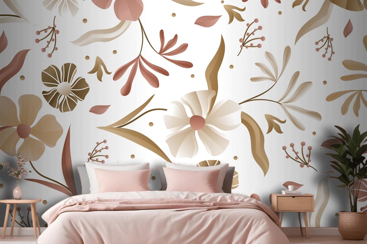 Gradient Monochromatic Pattern Bedroom Wallpaper Mural