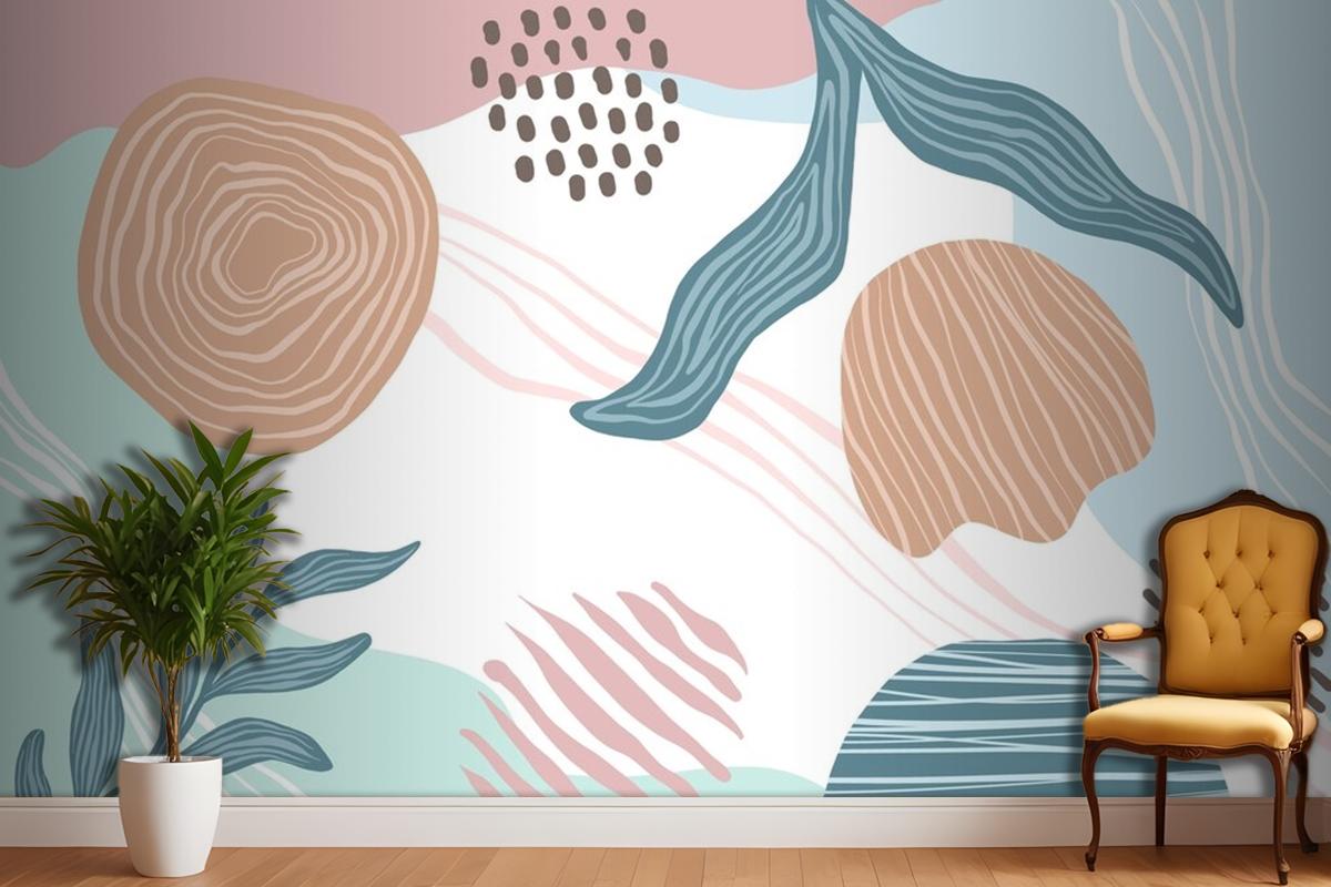 Hand Drawn Abstract Doodle Background Living Room Wallpaper Mural