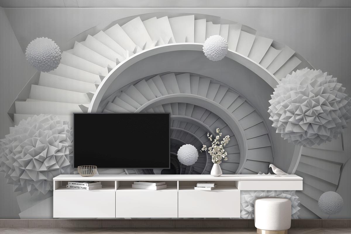 Abstract Fractal With Staircase Wallpaper Mural