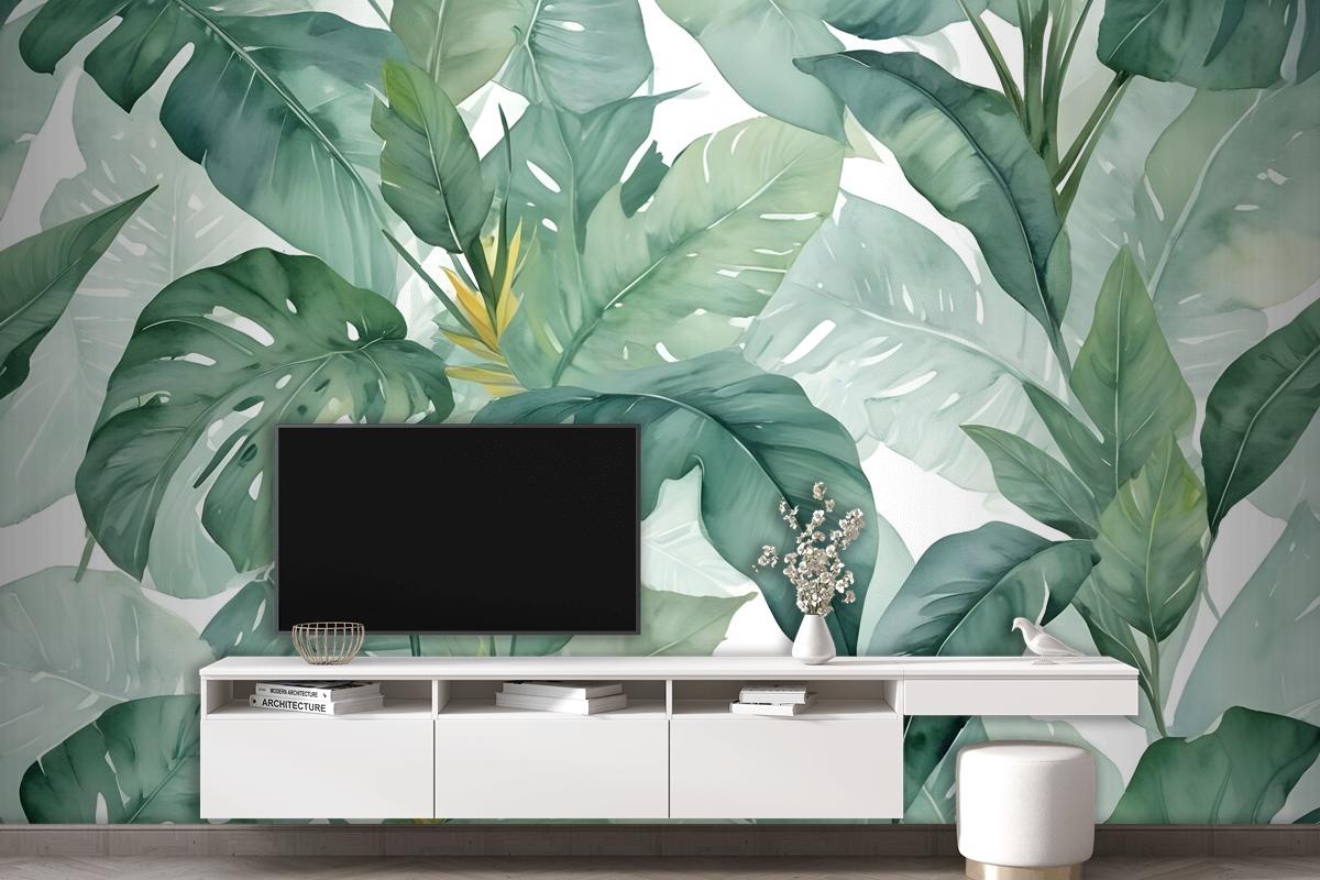 Banana Leaf Wallpaper Wallpaper Mural