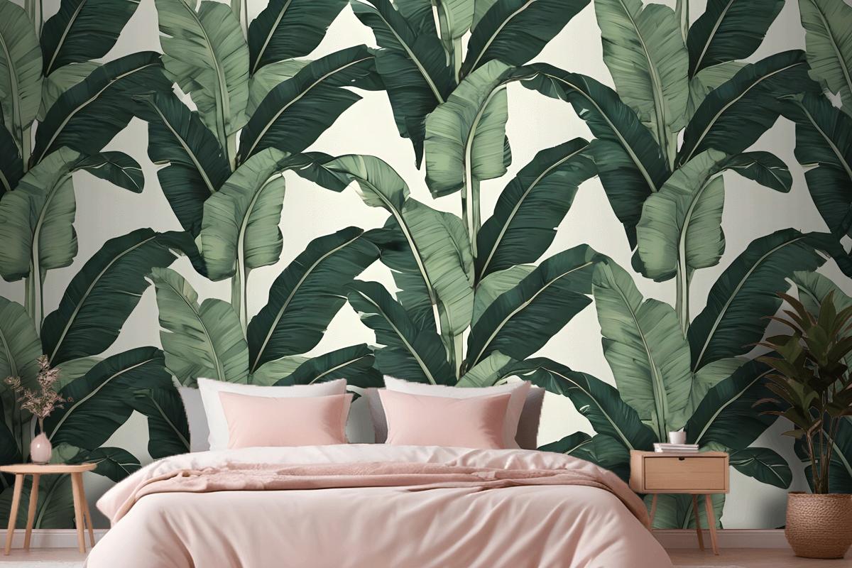 Exotic Banana Leaf Bedroom Wallpaper Mural