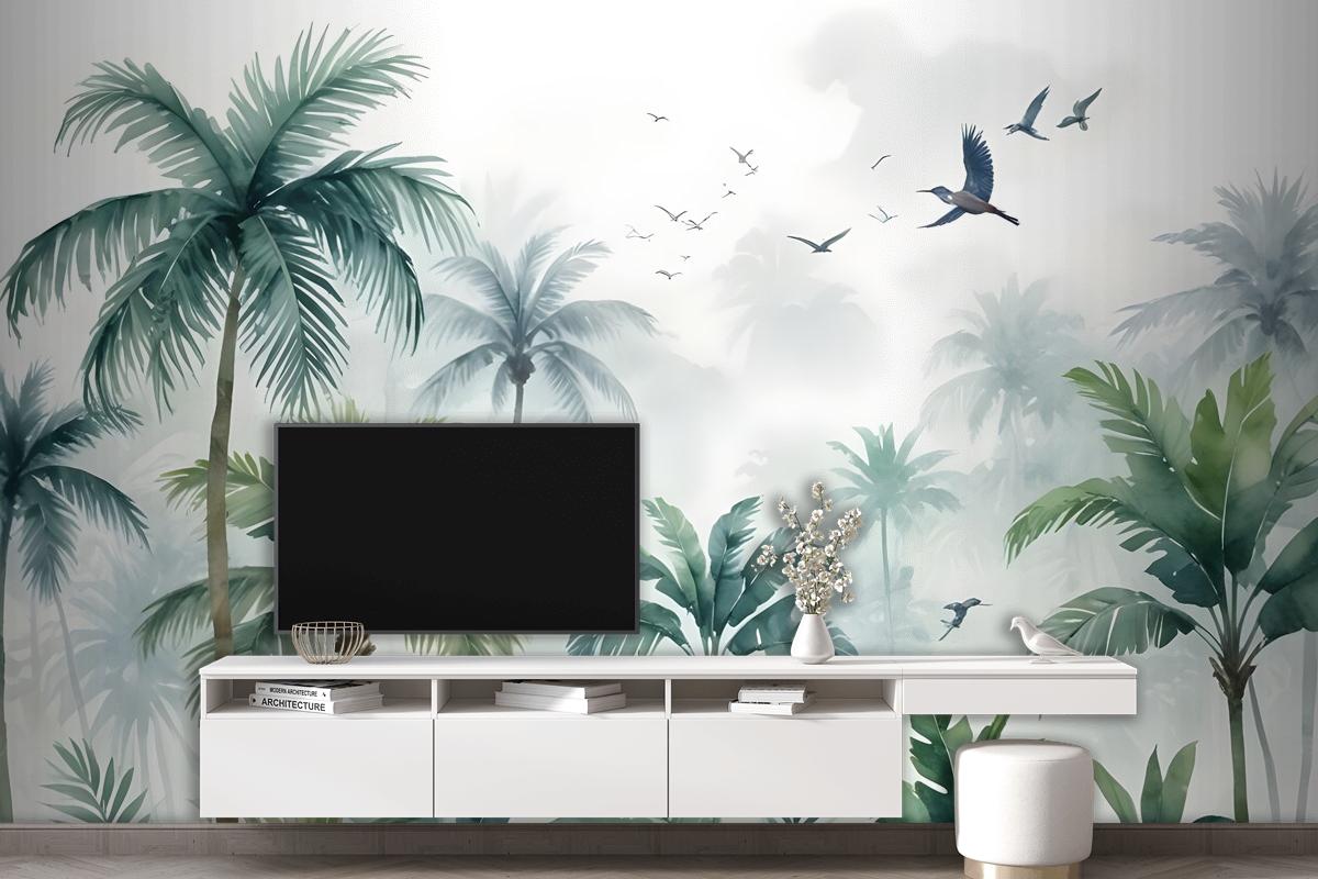 Green Tropical Forest Wallpaper Mural