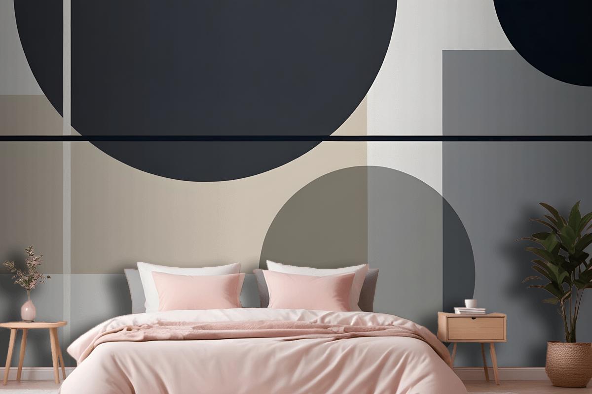 Mid Century Modern Abstract Geometric Wallpaper Mural