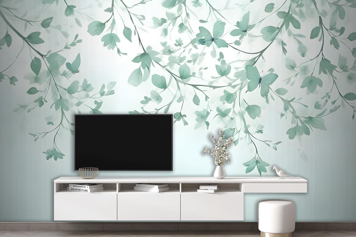 Soft Green Blossom Wallpaper Mural