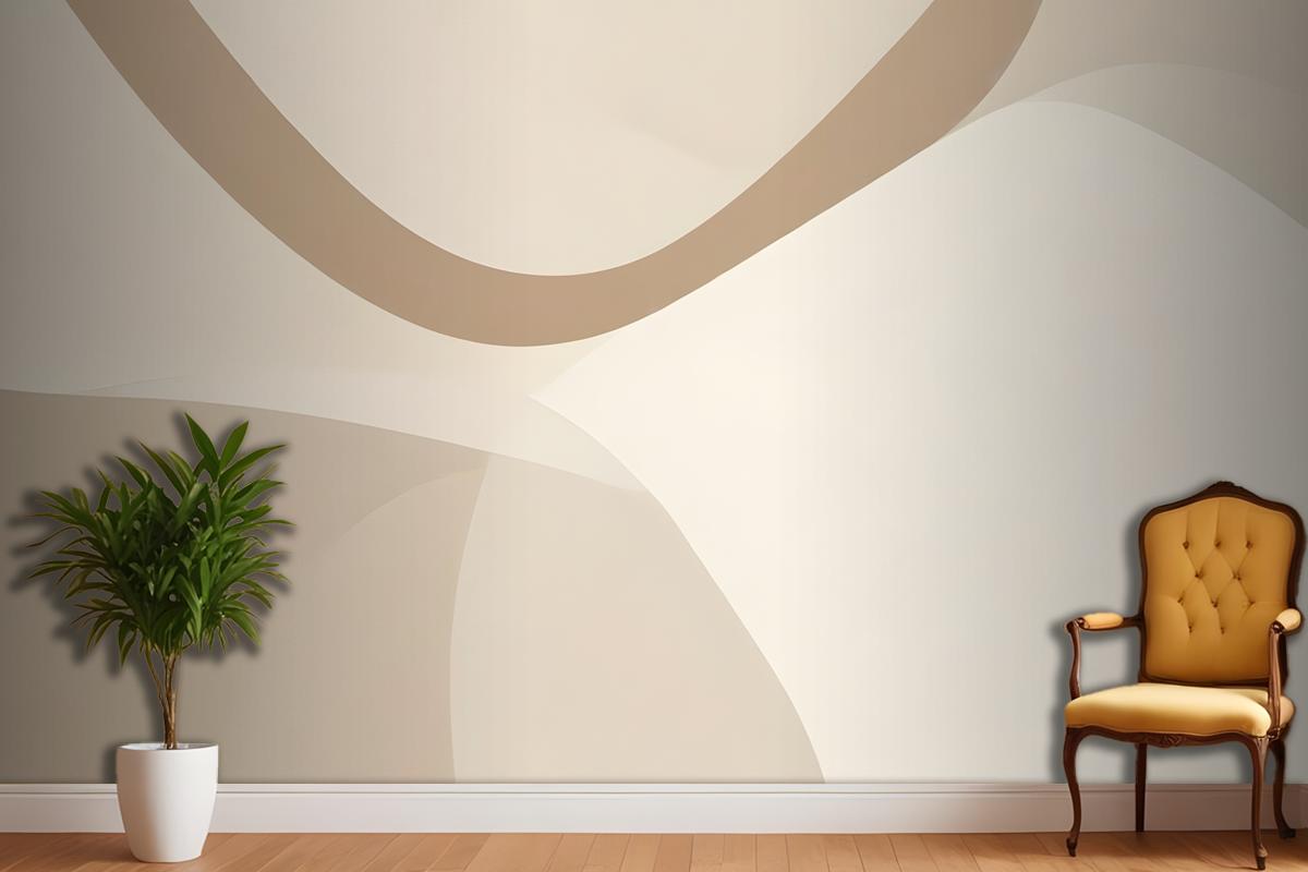 Soft Neutral Cut Out Abstract Shapes Wallpaper Mural