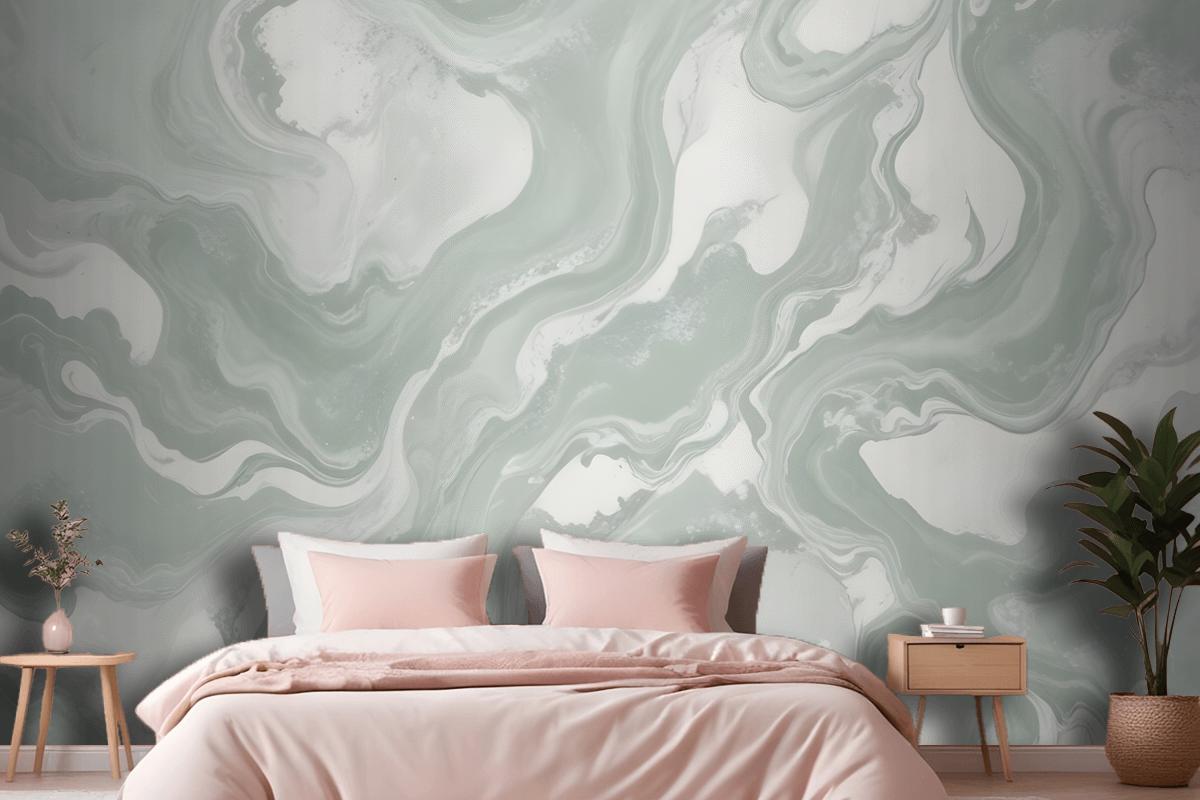 Swish Sage Marbled Wallpaper Mural