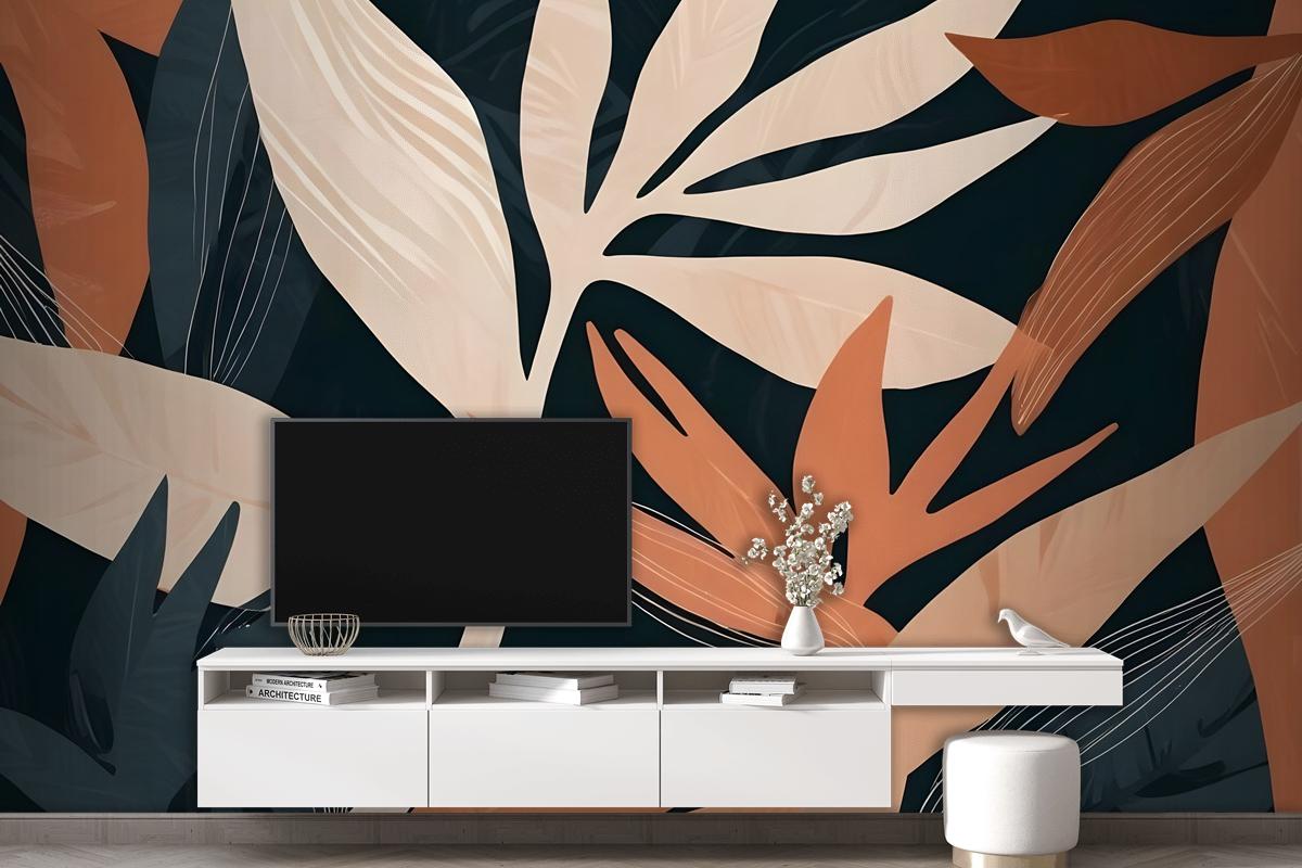 Tropical Foliage Leaves Art Wallpaper Mural