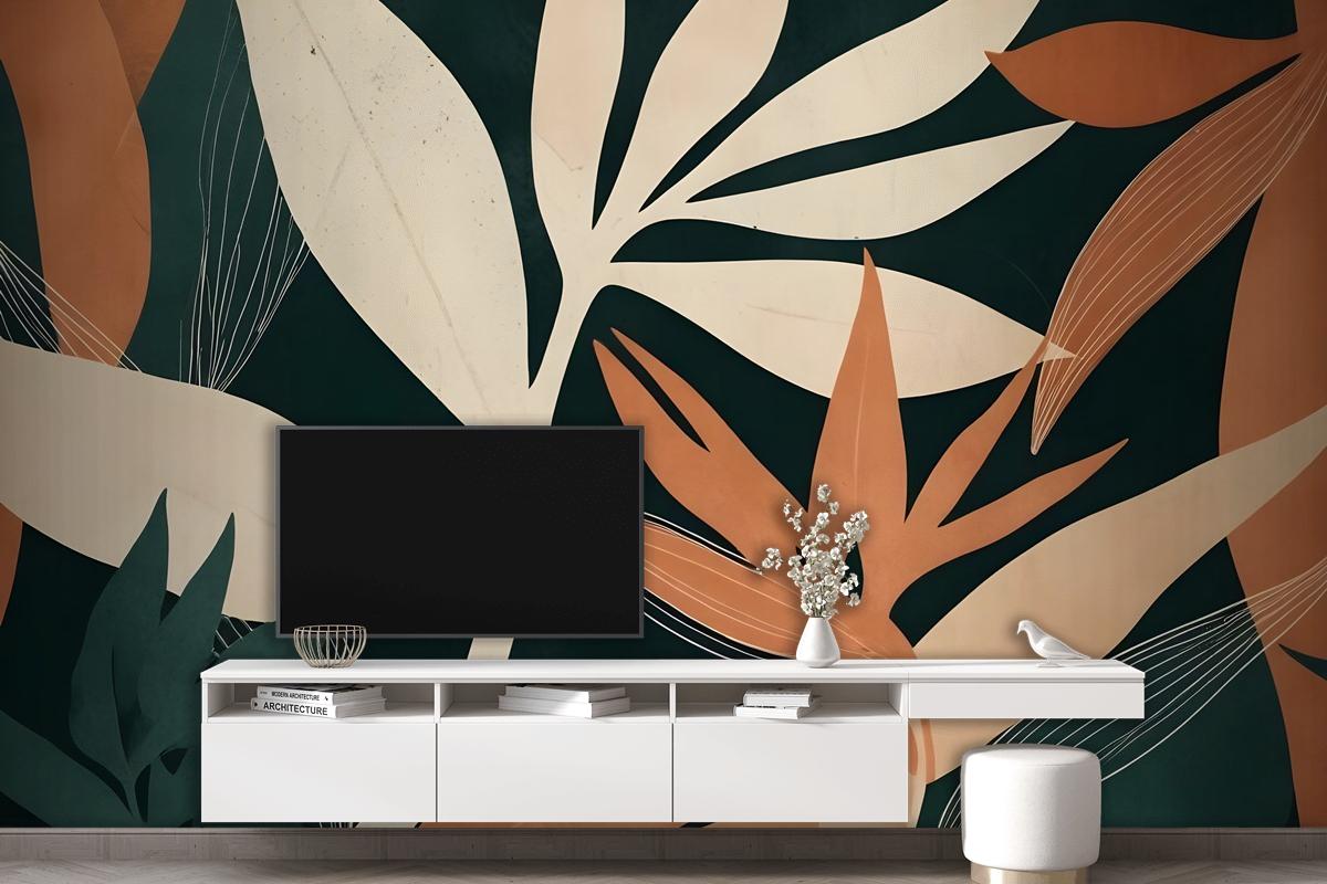 Tropical Foliage Leaves Art Wallpaper Mural