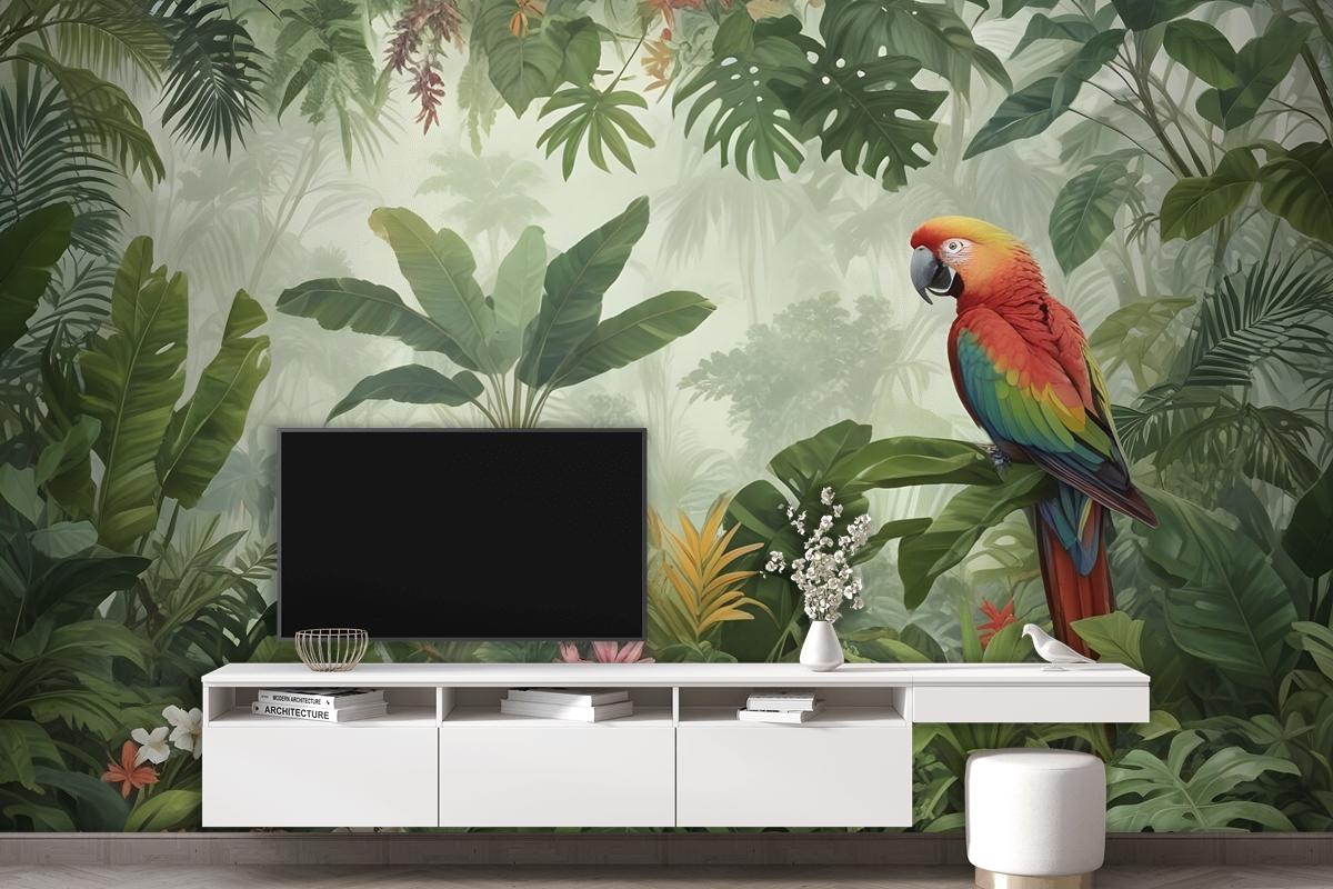 Tropical Jungle Plants Wallpaper Mural