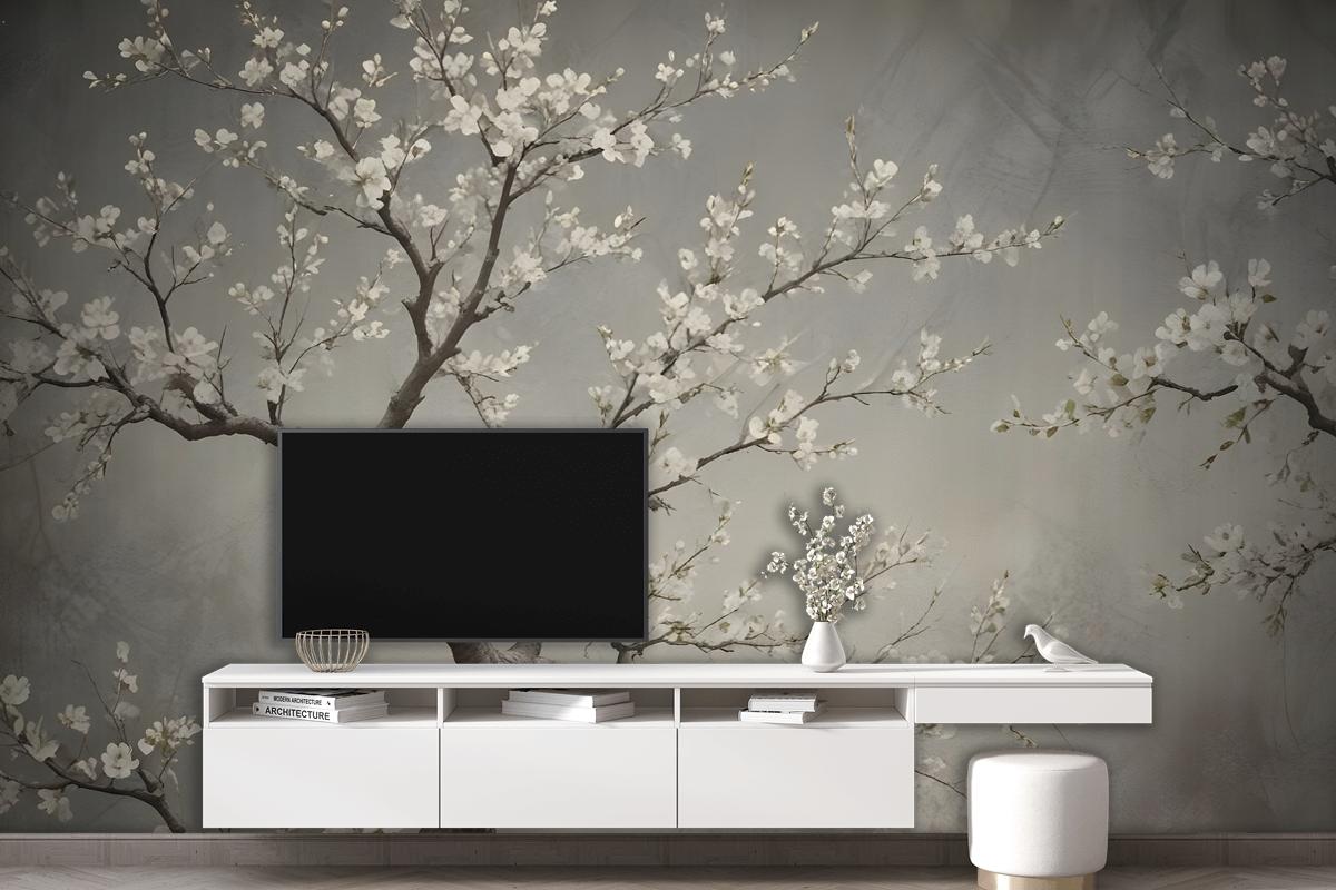 Vintage Dark Blossom Wallpaper Mural