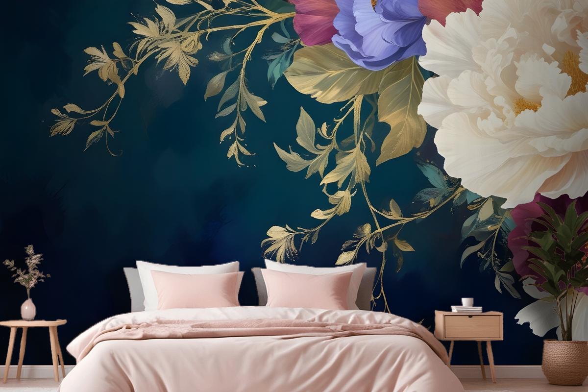 Vintage Floral Art Wallpaper Mural