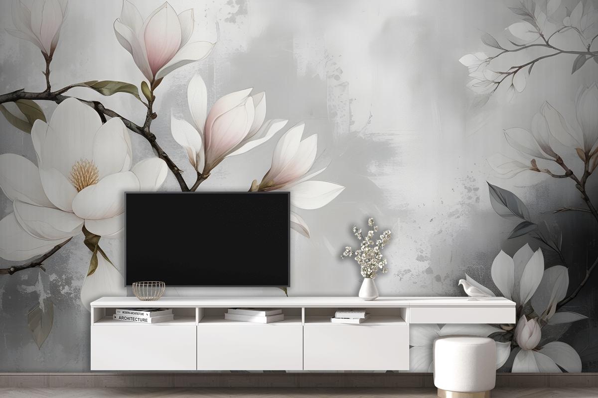 Vintage Retro Floral Bouqet Wallpaper Mural