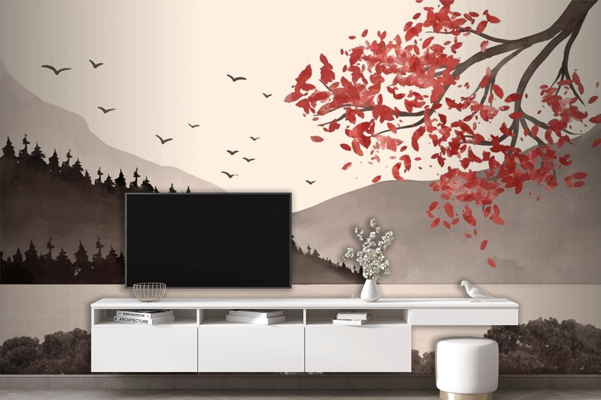 Watercolor Chinese Style Wallpaper Mural