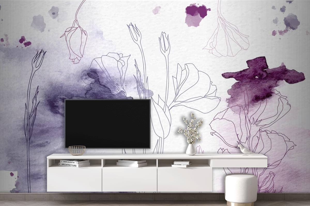 Watercolor Floral Background Wallpaper Mural