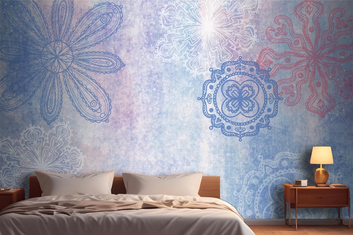 Watercolor Background With Hand Drawn Elements Bedroom Wallpaper Mural