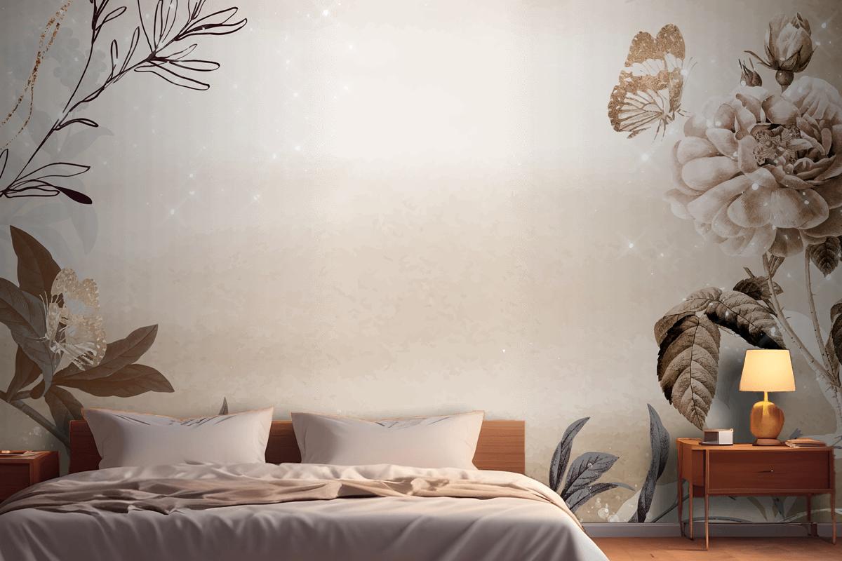 Flower Background Bedroom Aesthetic Border Wallpaper Mural
