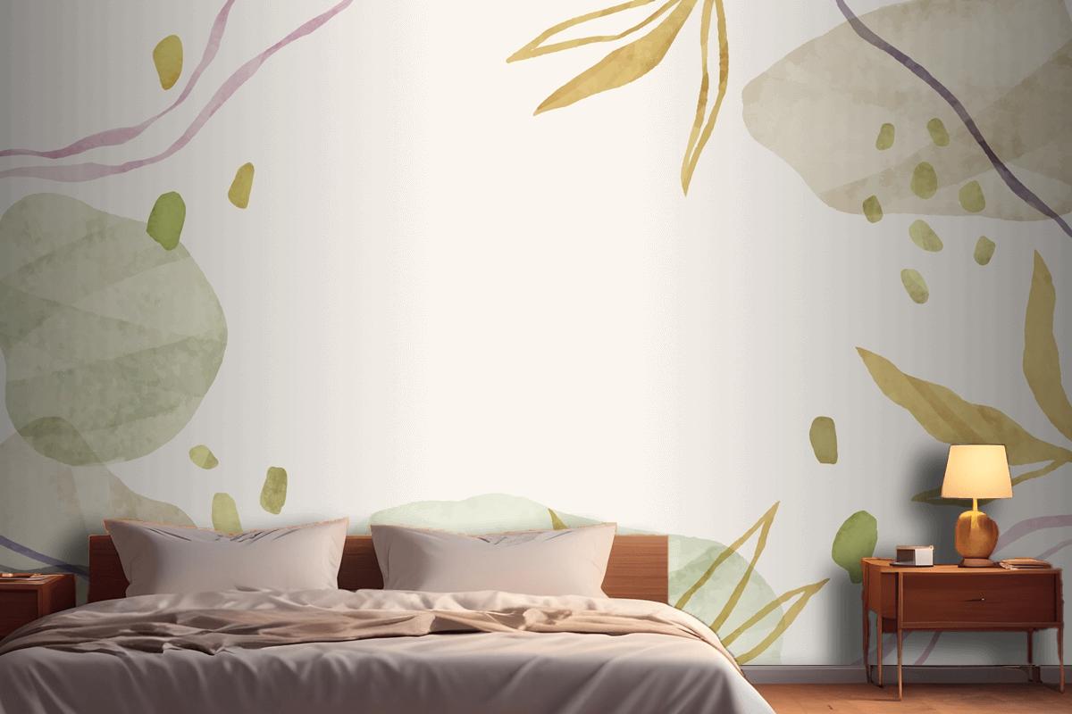 Watercolor Abstract Doodle Background Bedroom Wallpaper Mural