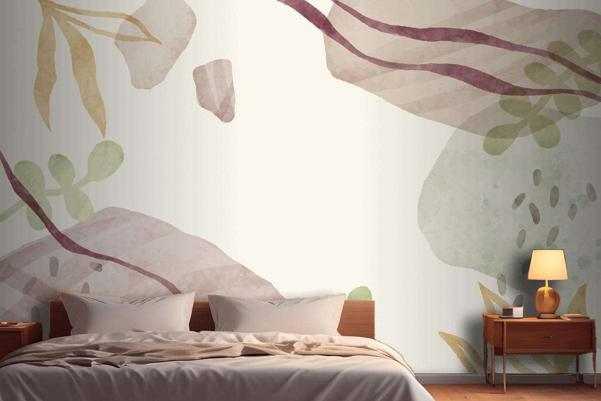 Watercolor Abstract Doodle Background Bedroom Wallpaper Mural