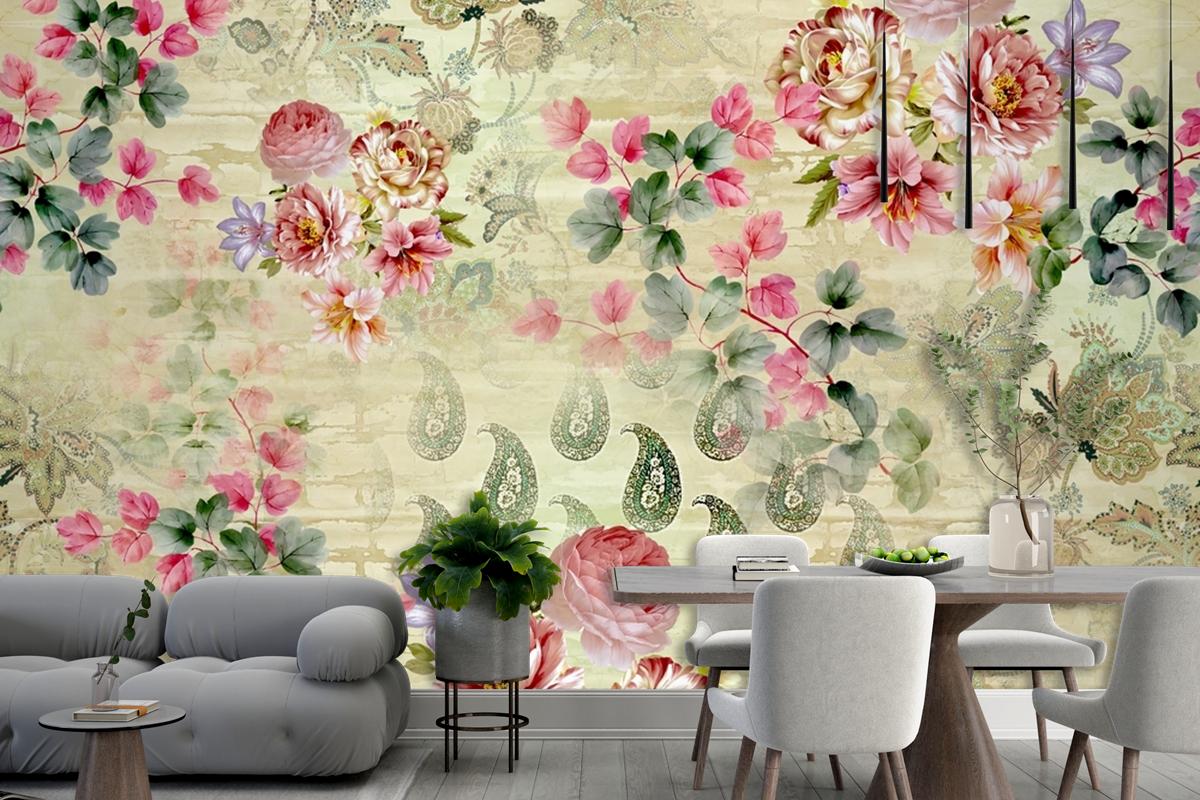 Beautiful Floral Pattern Wallpaper Mural