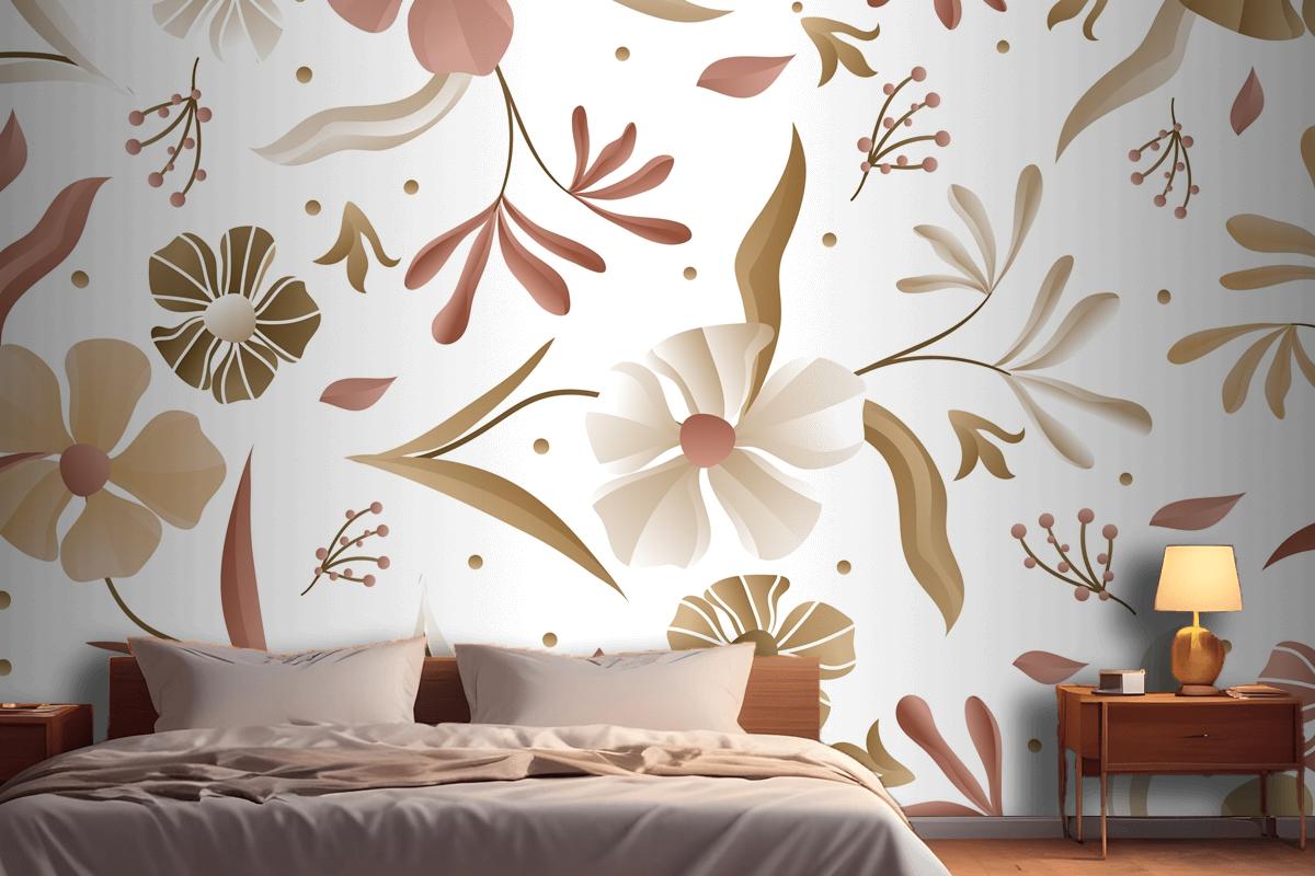 Gradient Monochromatic Pattern Bedroom Wallpaper Mural