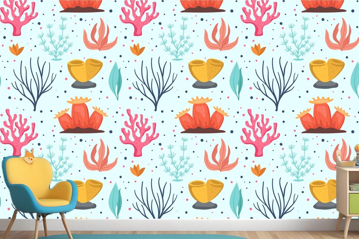Coral Pattern Collection Concept Wallpaper Mural