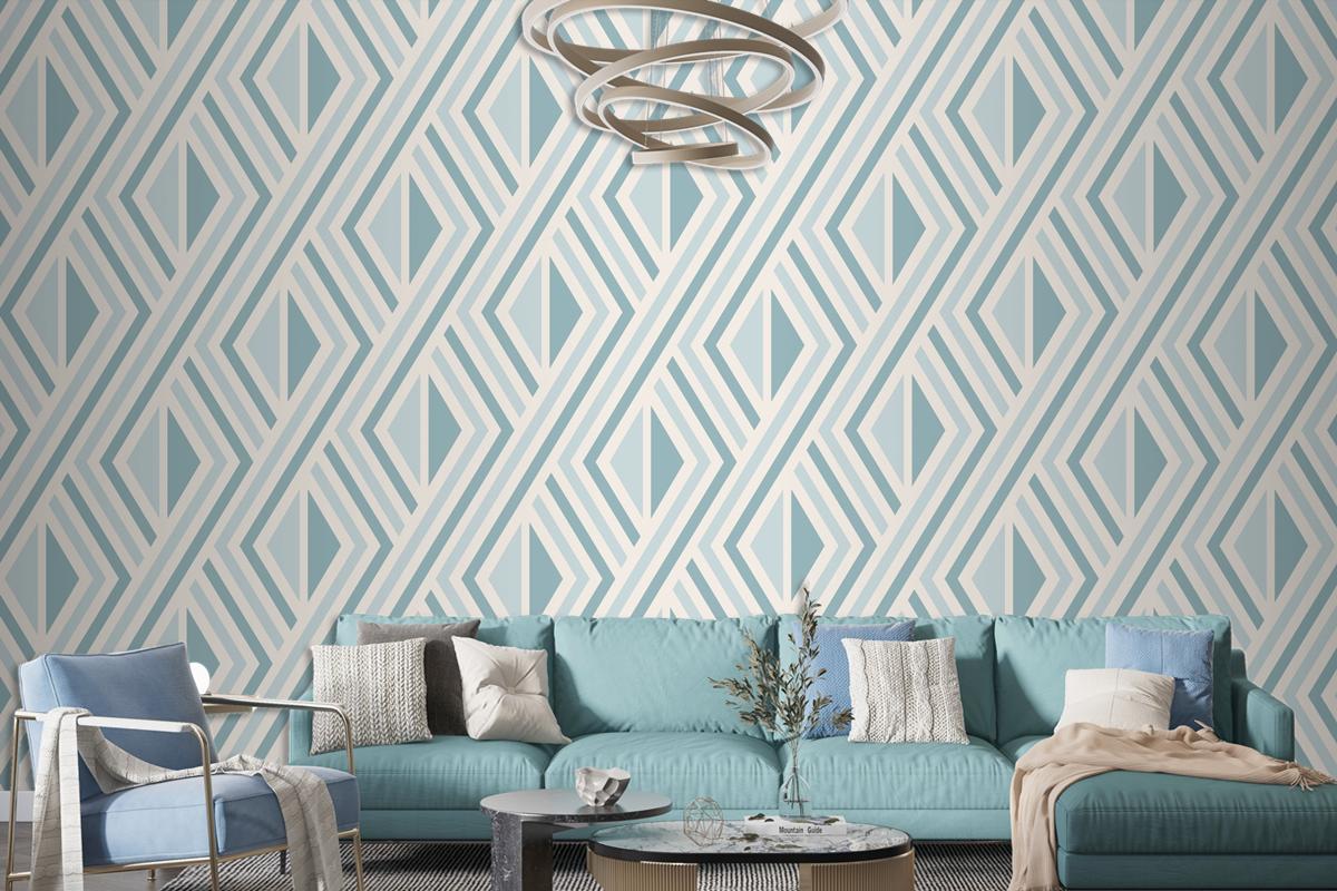 Flat Design Nordic Pattern Living Room Wallpaper Mural