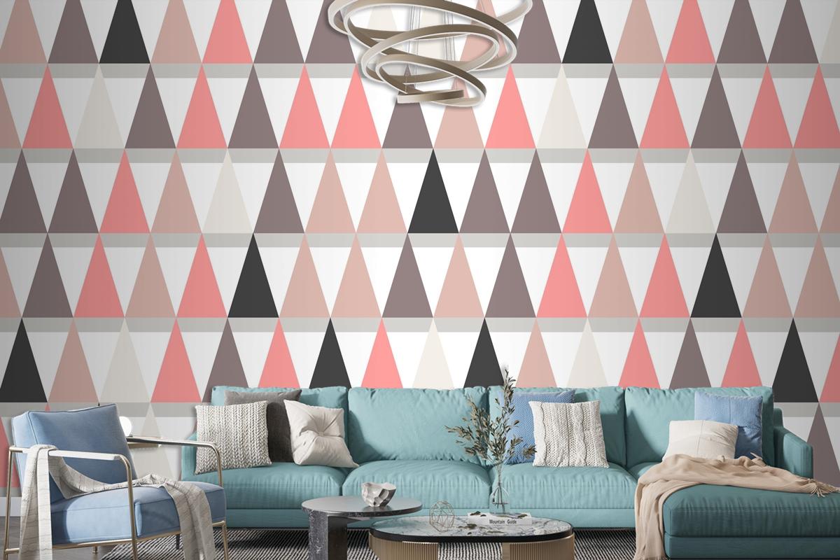 Flat Scandinavian Design Pattern Living Room Wallpaper Mural